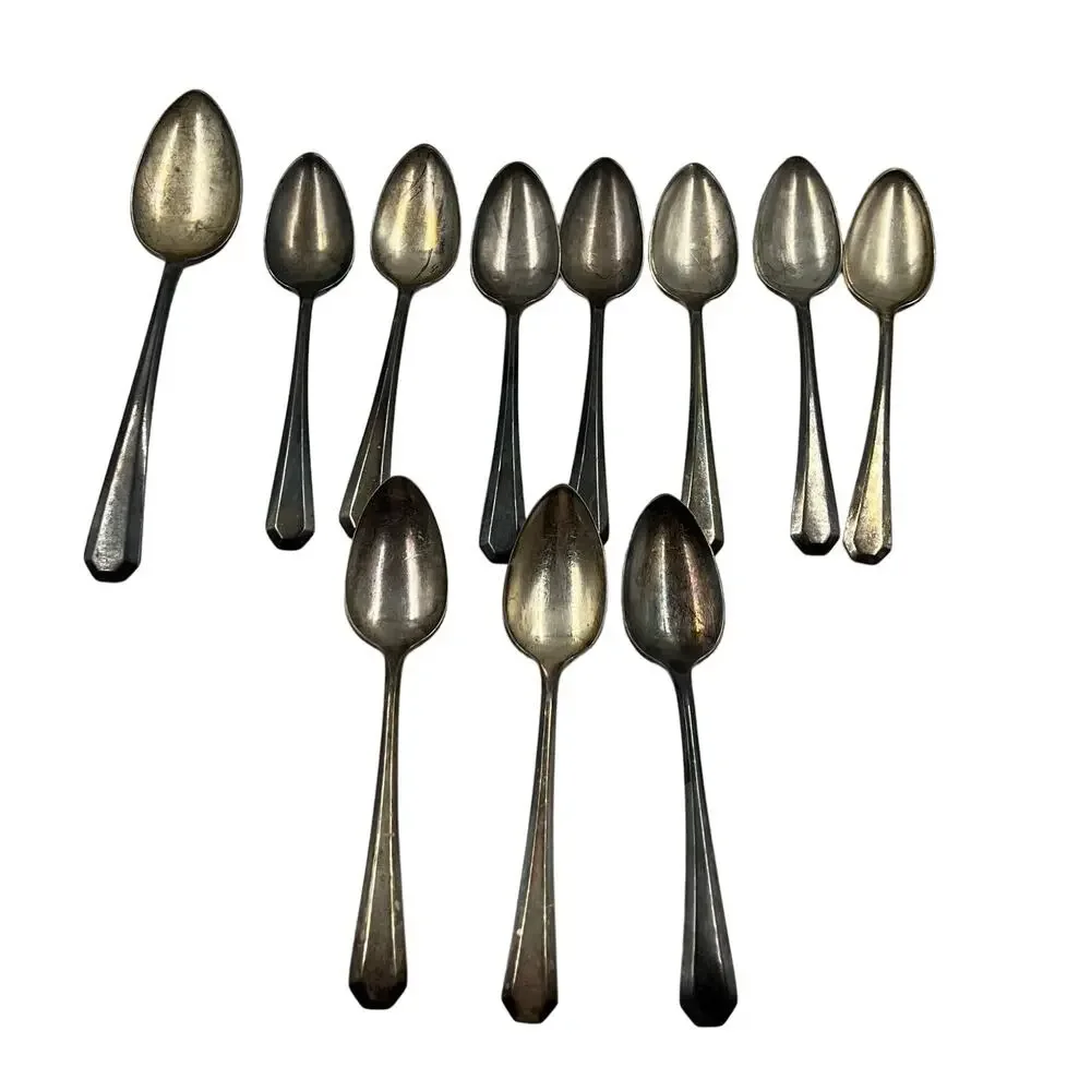 Antique WM Rogers & Son‎ AA Silver Plate Spoons 11 Piece Aged Patina Mixed Lot